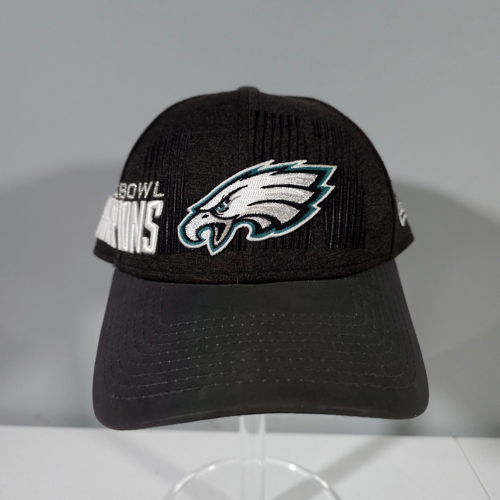 New Era Philadelphia Eagles Hat Mens OSFM Black Super Bowl LII Champions 9FORTY
